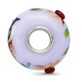 Sterling Silver Reflections Blue Bye Bye Blackbird Fenton Glass Bead